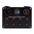 Blue LED 8 Gang Toggle Switch Panel